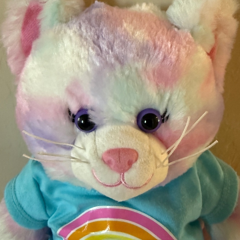 Build a Bear Pastel Swirl Kitty Las Vegas Graphic Tee Skirt with Pink Carrier - Picture 3 of 9